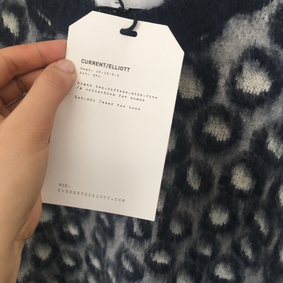 NWT Current/ Elliot Oversized Blue Cali Leopard Animal Print Sweater - Picture 6 of 6
